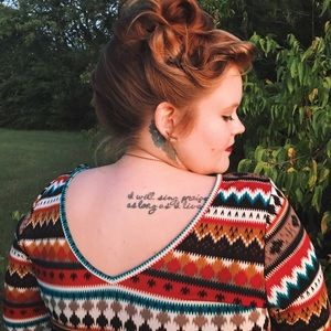 Tribal Print ModCloth ¾ Sleeves Dress with V-back